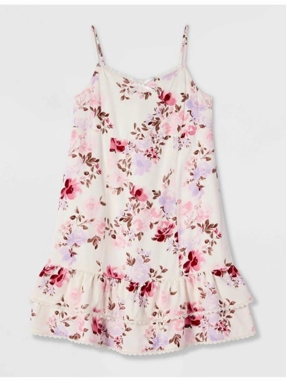 Cat and Jack Floral Ruffle Dress in Pink & White